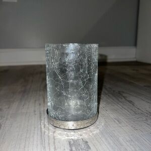 Glass with Metal Bottom Makeup Brush Holder